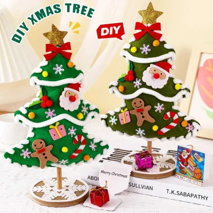 DIY Christmas Tree Crafts Kits for Children Christmas Decoration Handmade Toys Puzzle Craft Kit Toys Christmas Gifts for kidsXJ241206